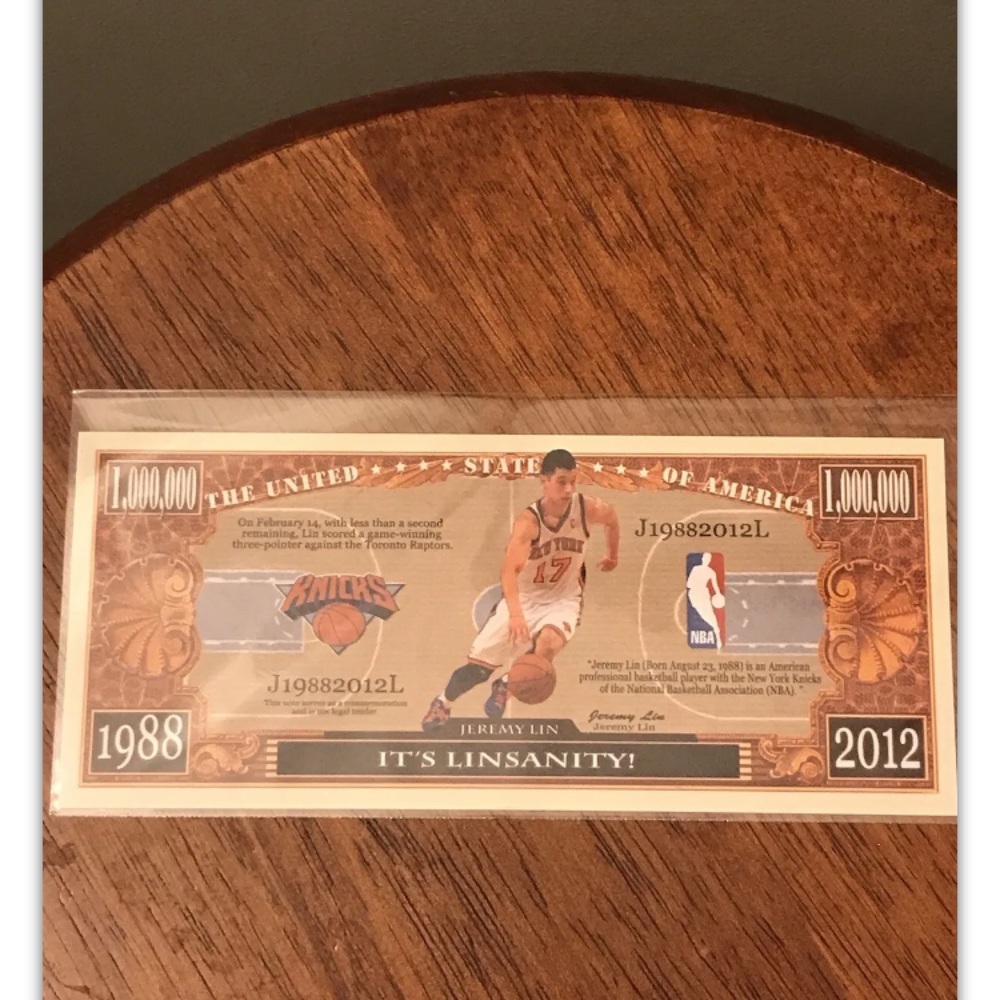 BRAND NEW!💯 JEREMY LIN LIN SANITY KNICKS NOVELTY NOTE WITH 4 POSTERS BUNDLE SET